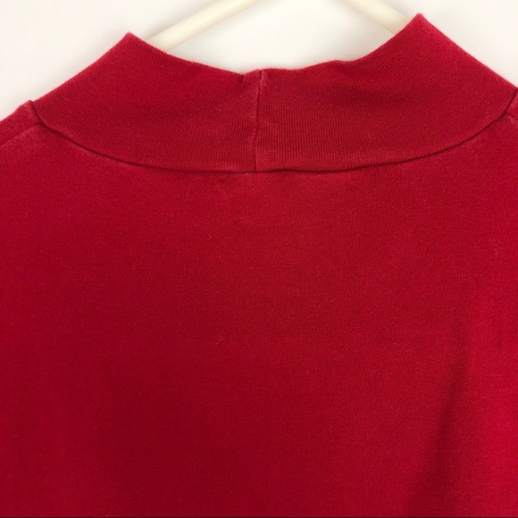 Croft & Barrow Red Cotton Classic Tee Long Sleeve Turtleneck Shirt - Picture 4 of 10